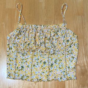 Yellow Floral Crop Top